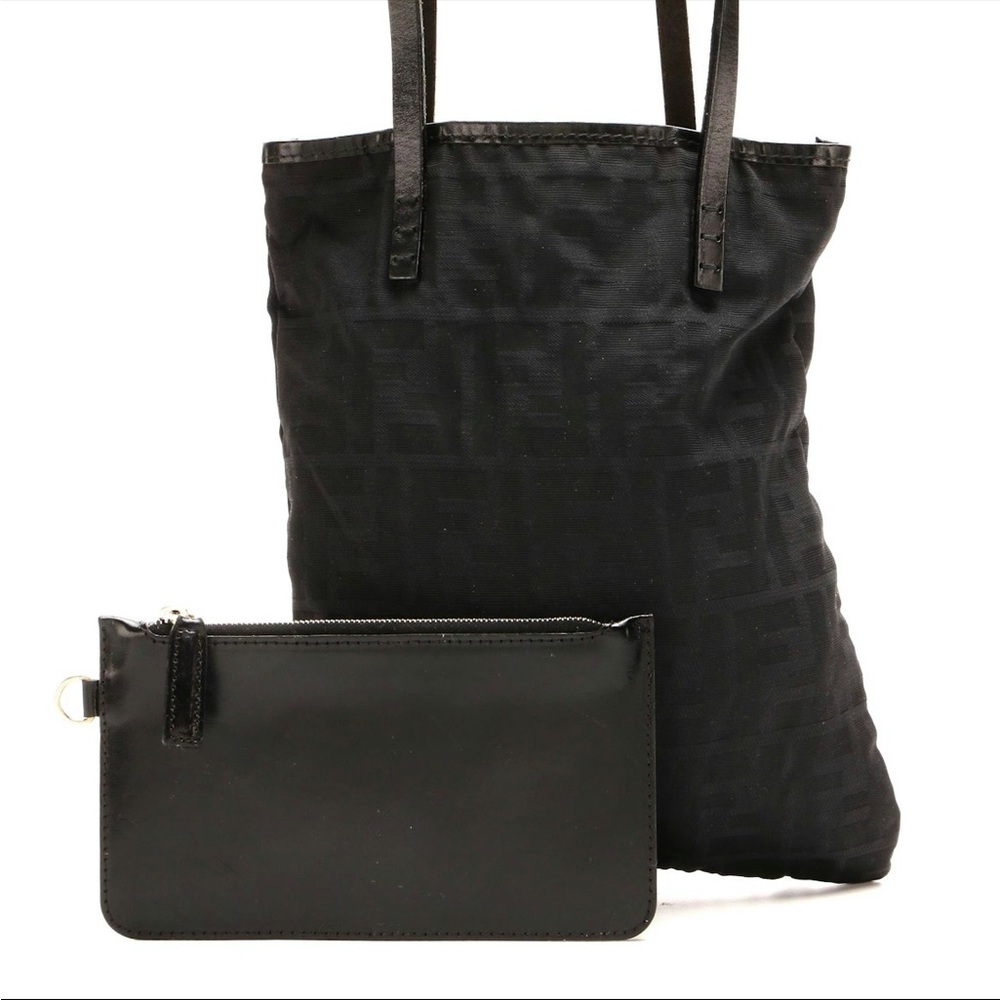 Fendi zucca print Black Tote and Pouch Set